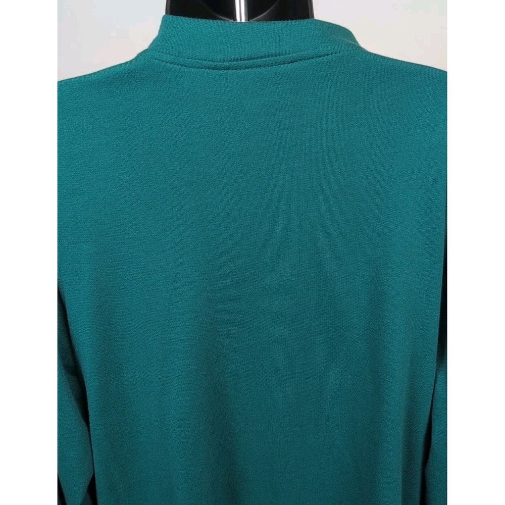 Quacker Factory Zip Up Jacket Sequins Teal Size Large - Picture 4 of 7